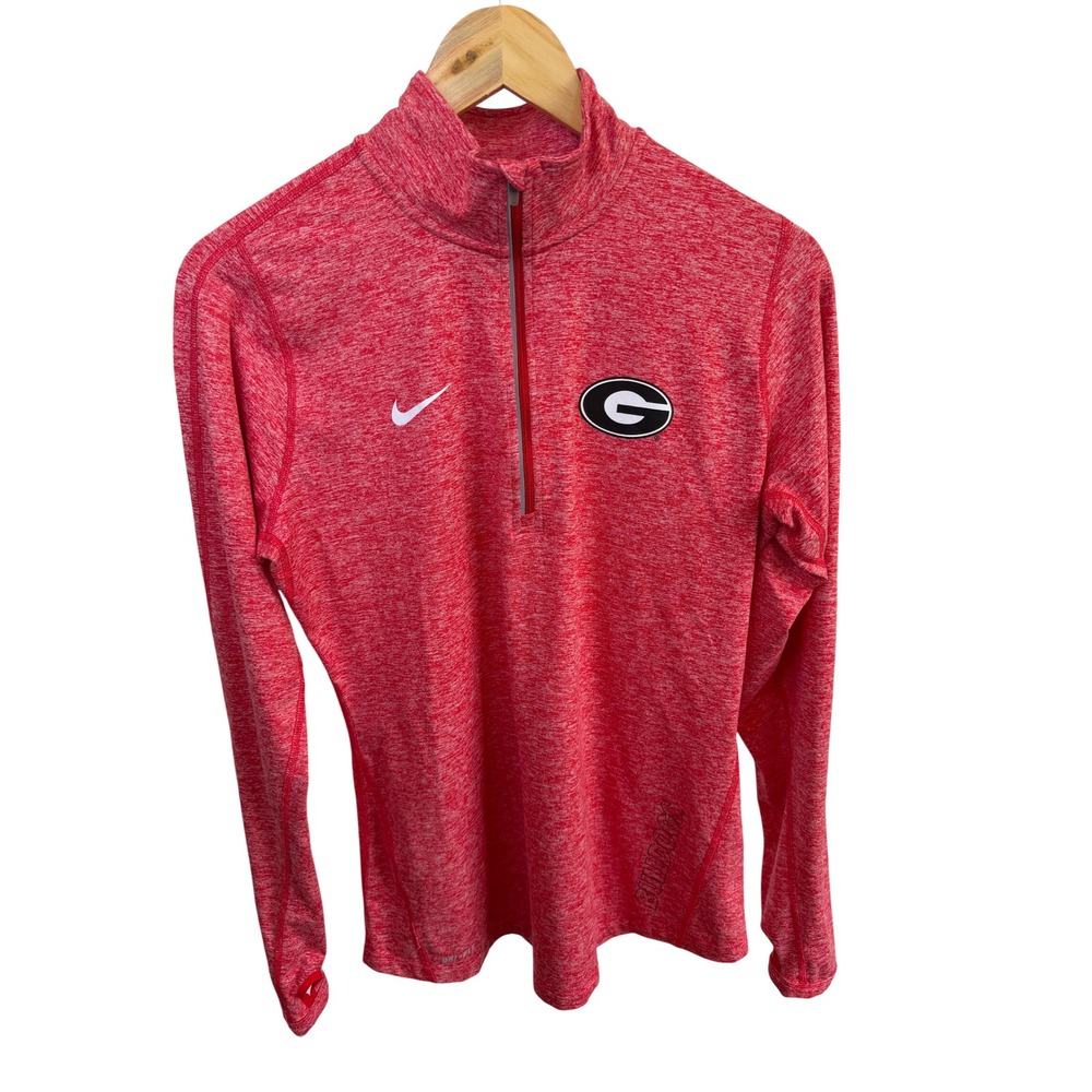 Nike Georgia Bulldogs Dri-FIT 1/4 Zip Pullover Long Sleeve Red Women Medium